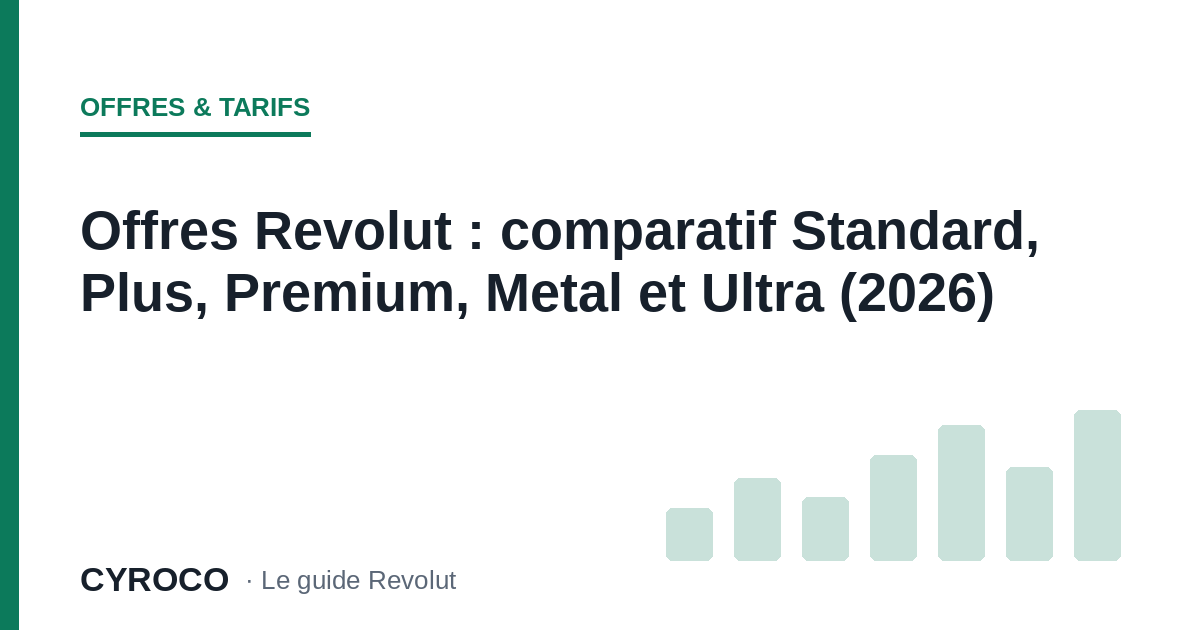 Offres Revolut : comparatif Standard, Plus, Premium, Metal et Ultra (2026)