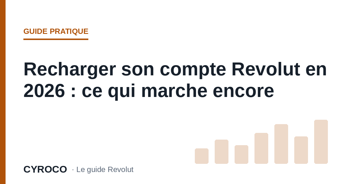 Recharger son compte Revolut en 2026 : ce qui marche encore