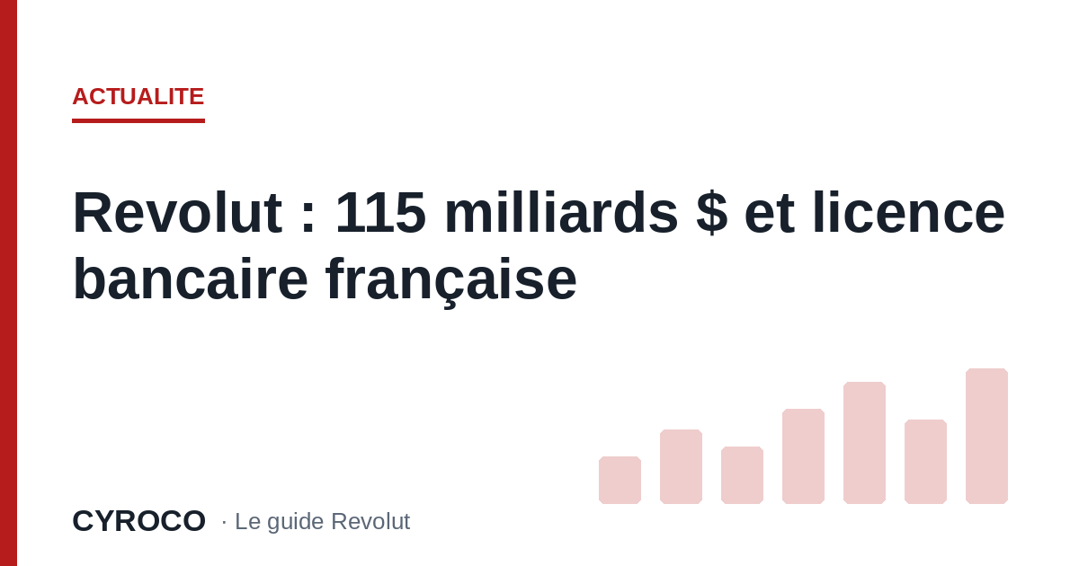 Revolut : 115 milliards $ et licence bancaire française