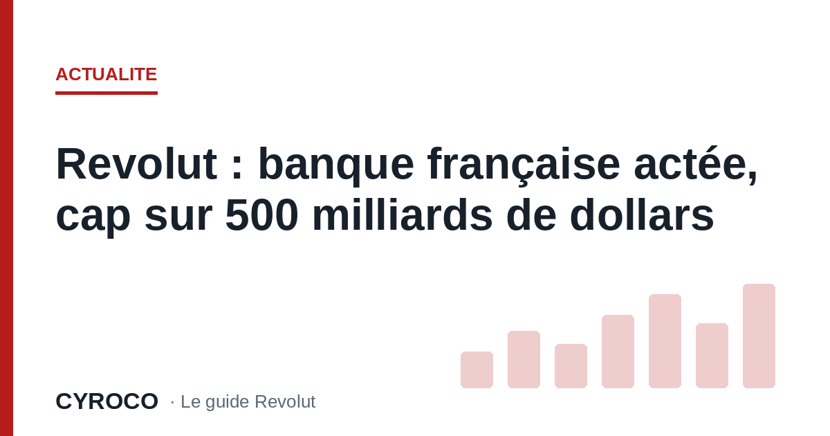 Revolut : banque française actée, cap sur 500 milliards de dollars