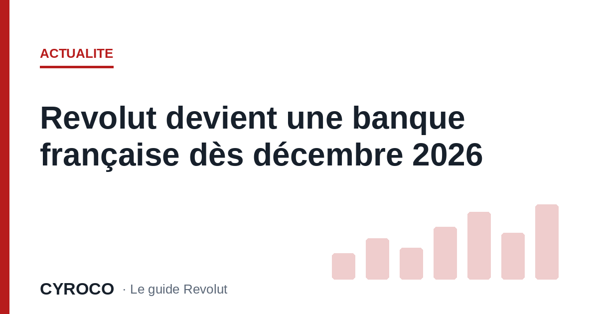 Revolut devient une banque française dès décembre 2026