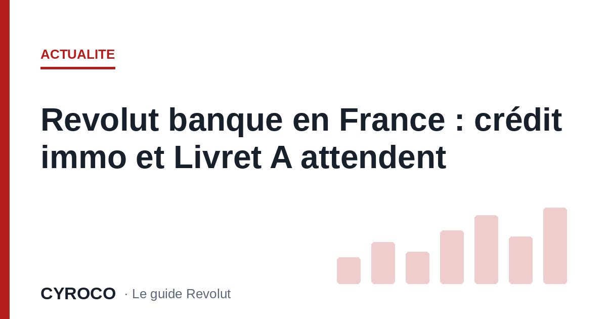 Revolut banque en France : crédit immo et Livret A attendent