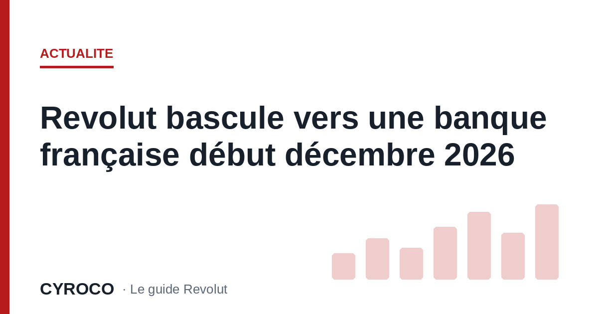 Revolut bascule vers une banque française début décembre 2026