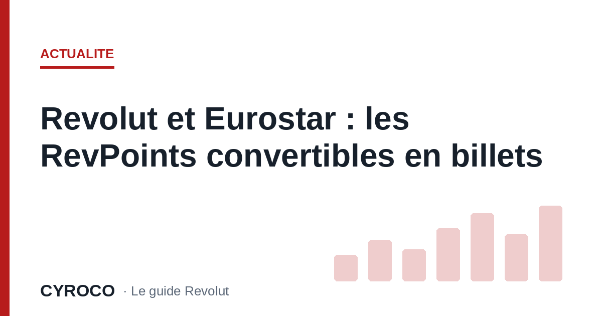 Revolut et Eurostar : les RevPoints convertibles en billets