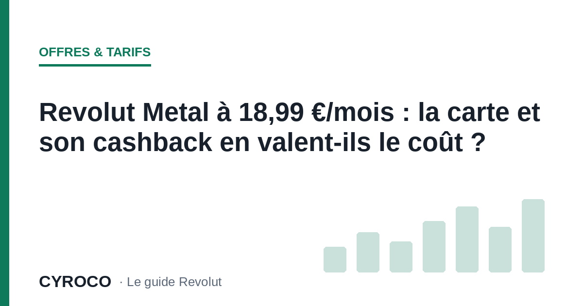 Revolut Metal à 18,99 €/mois : la carte et son cashback en valent-ils le coût ?
