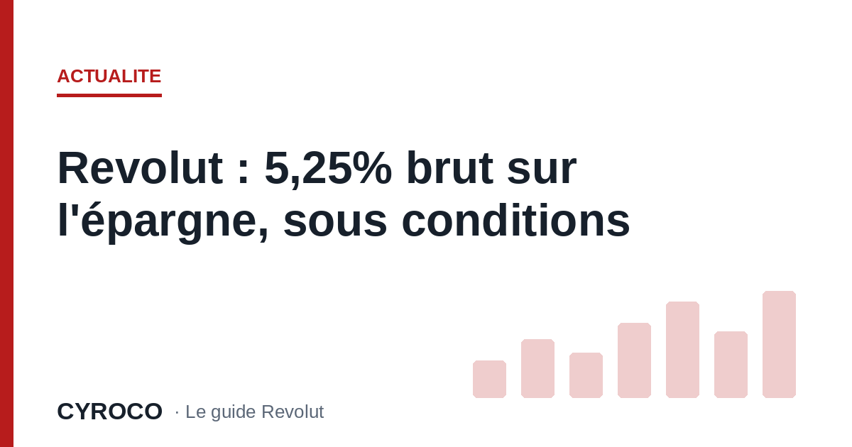 Revolut : 5,25% brut sur l'épargne, sous conditions