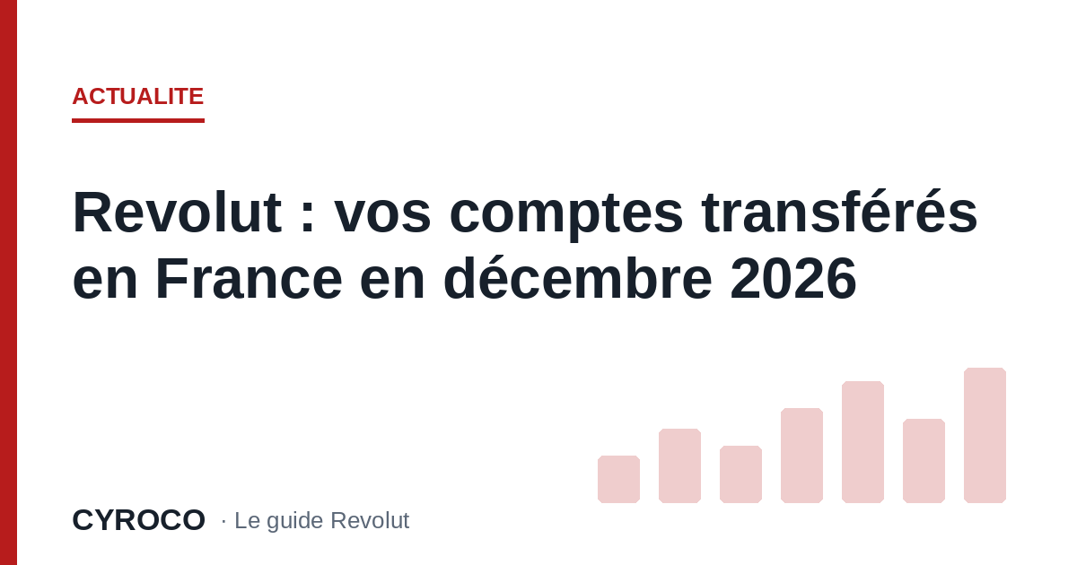 Revolut : vos comptes transférés en France en décembre 2026