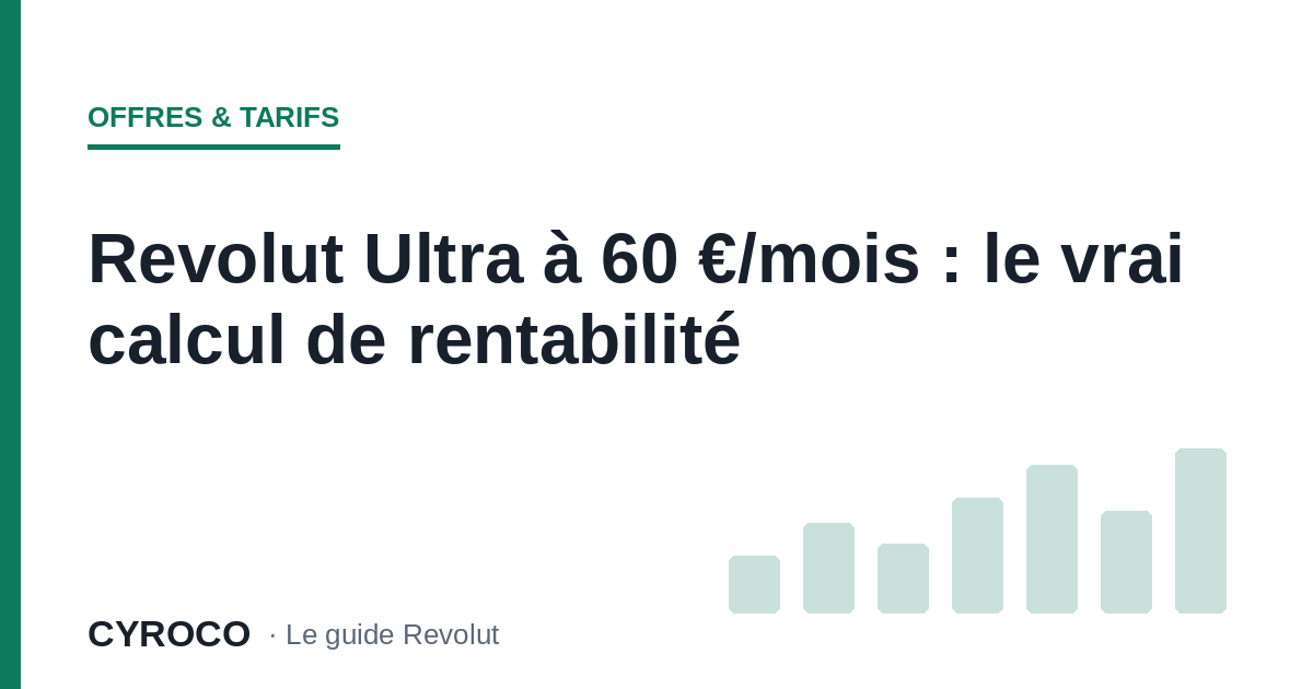 Revolut Ultra à 60 €/mois : le vrai calcul de rentabilité